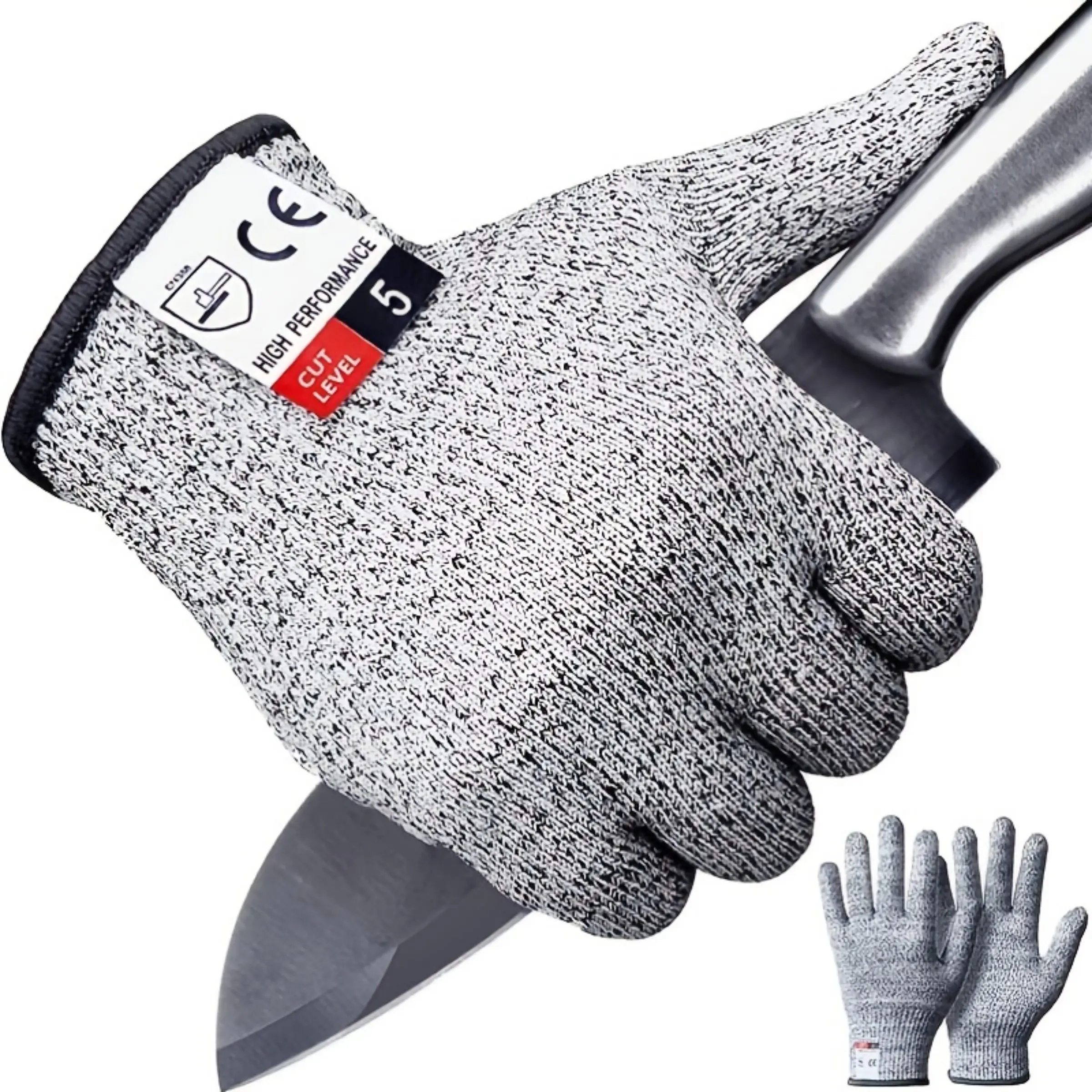 Cut Resistant Gloves Level 5, Food Grade Cut Proof Gloves for Kitchen Food Prep, Flexible Cutting Gloves for Meat, Vegetables and Fruit, Safety Gloves for Cooking, Fishing and BBQ