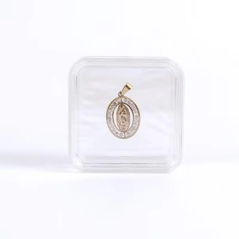 40mm Clear Packaging Box, Floating Display Case, Elasticity Membrane  Storage Box,  Display for Exhibiting Medal Ins  Organizer, Travel Case for Women, Accessories