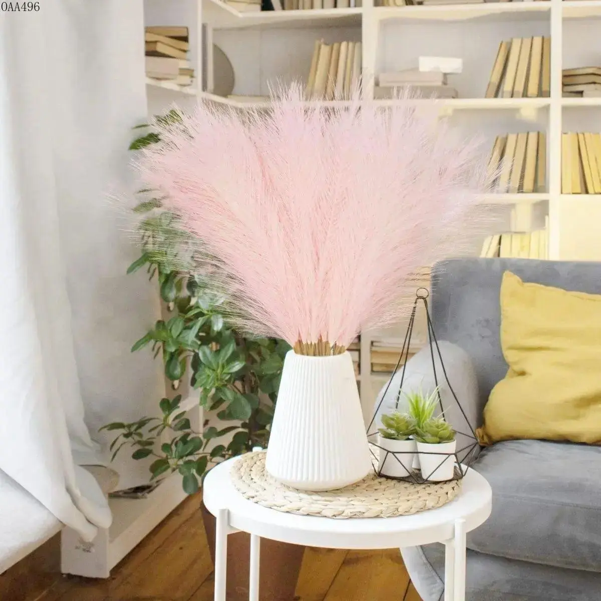LuneLinger Bouquet Form Fluffy Artificial Pampas Grass & Fake Chrysanthemum Bouquet - Long-Lasting Soft Bulrush Reed, Boho DIY Bag Accessory, Living Room Corner Home Decor