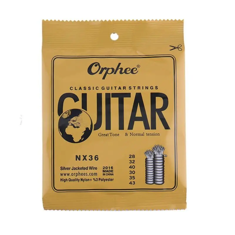 Orphee  Classical Guitar Strings Nylon acoustic Guitar 28-45 Gauge, One Size, Ideal for Classical Guitars Nx35x Series