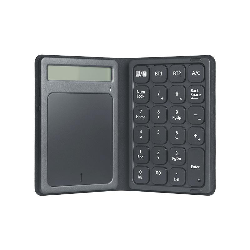 Folding Touchscreen Leather Case Digital Keyboard Mobile Phone Computer Office Finance Accounting Mini Calculator Bluetooth Mouse