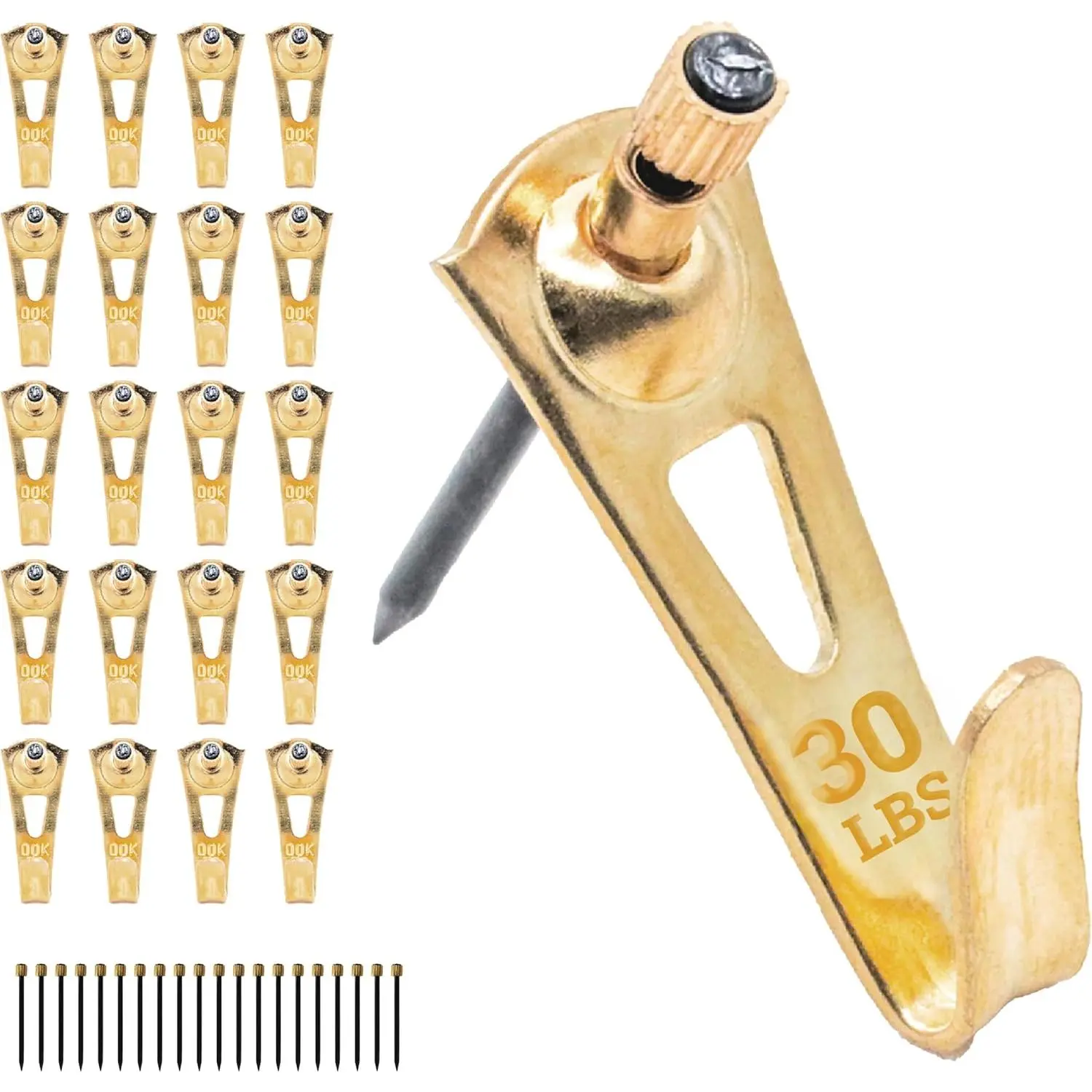 Heavy Duty Picture Hangers for Drywall, 30 lbs Capacity, 25 Pack