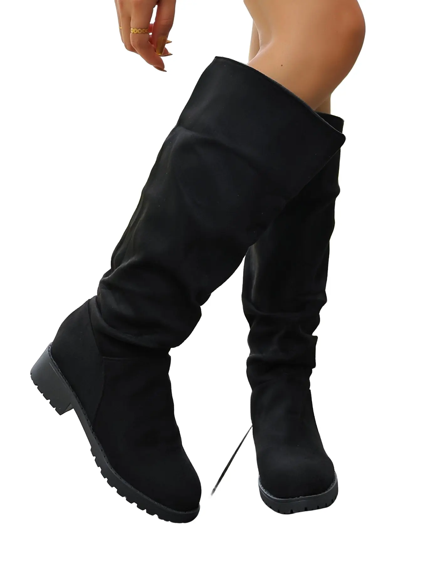 Casual Loose Fit Ankle Boots for Women, Slimming Flat Heeled Long Boots, Perfect for Petite Ladies, Comfortable and Stylish Footwear