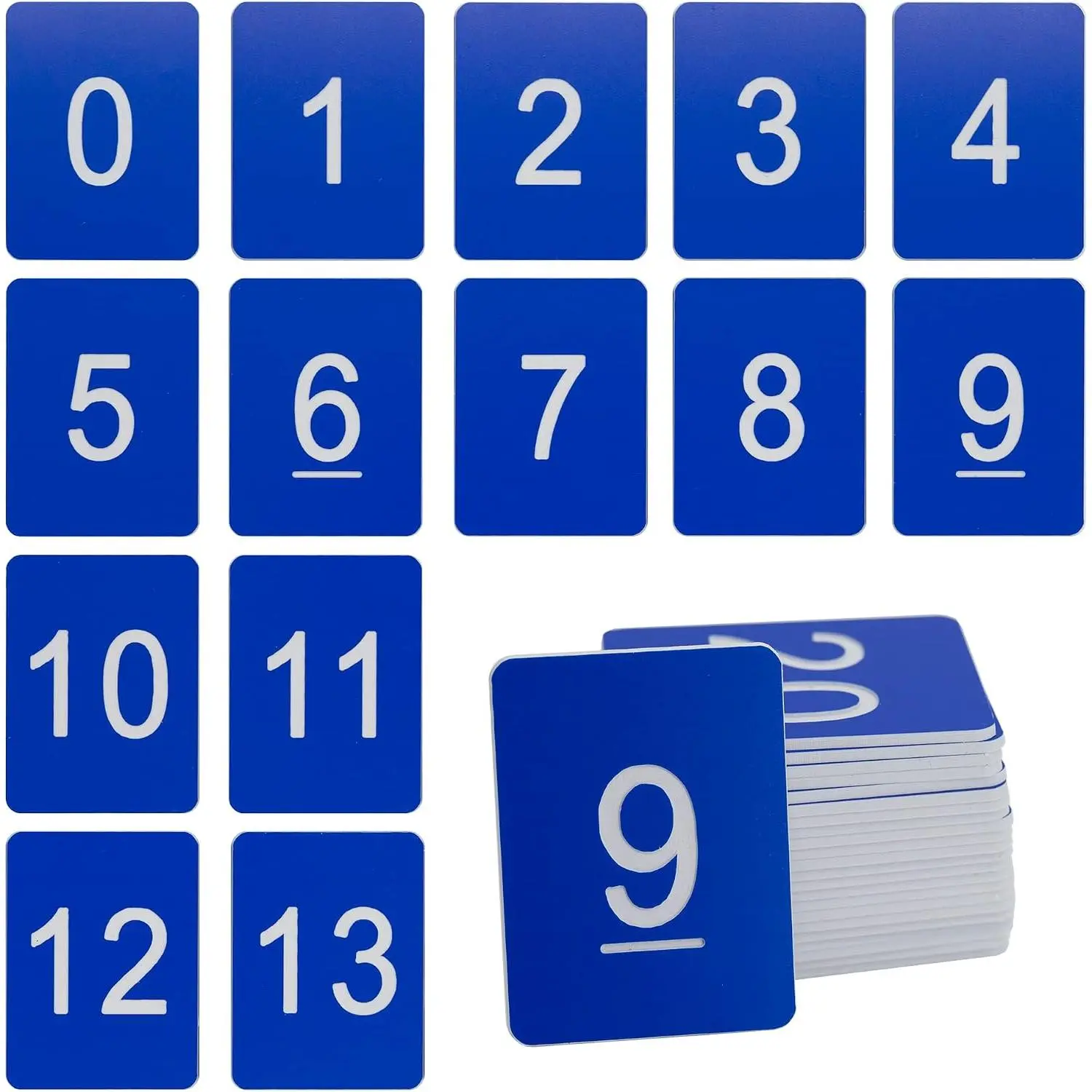 Rectangle Plastic Numbered Tags Number Disc Number Token (0-25, Blue)