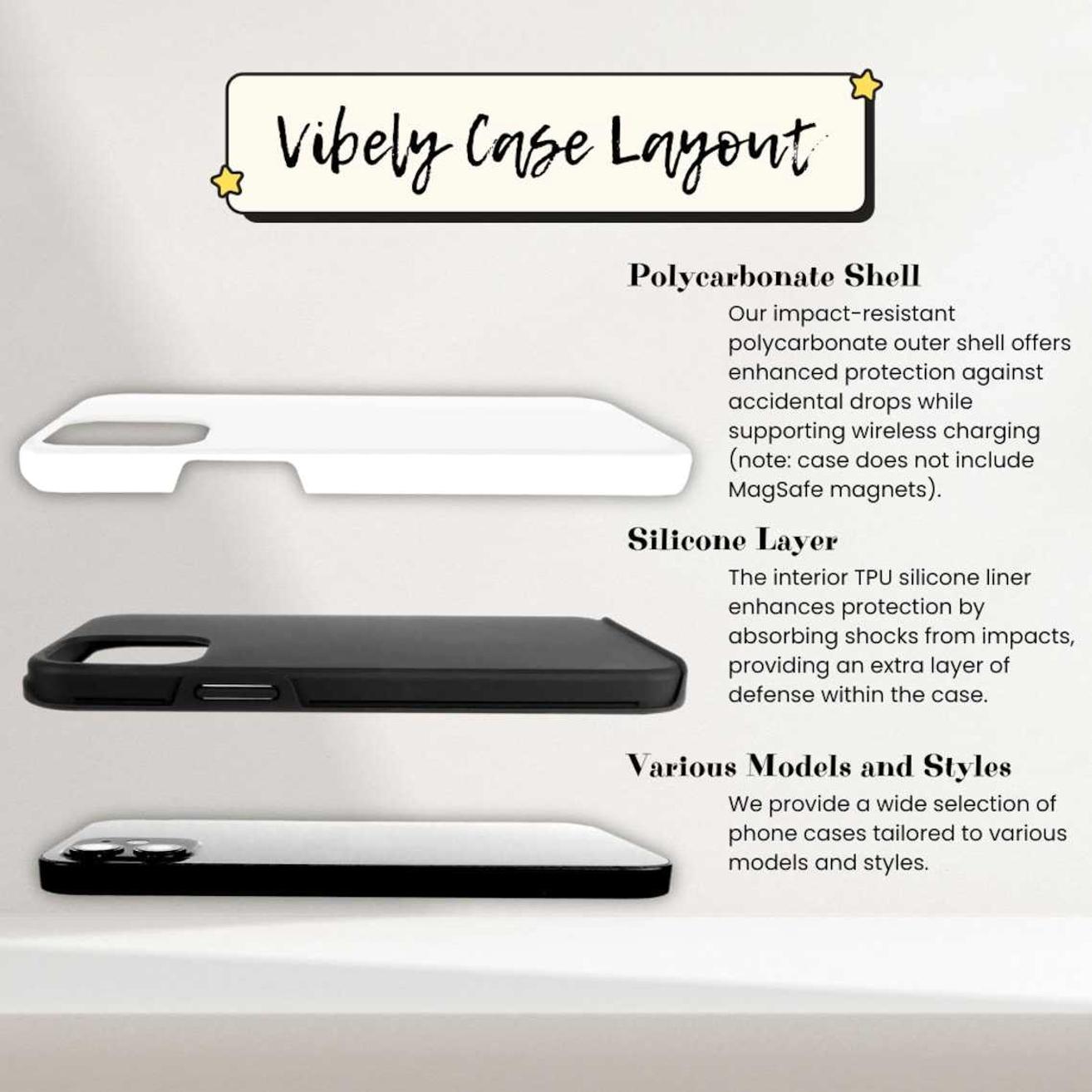 Monogram Initials Case for Smart Phone, Shadow Monogram Tough Phone Case with Initial Bridesmaid Gift Shockproof Protector