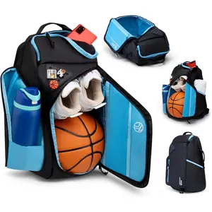 Large  Basketball Bag, Backpack, For Elite Youth, Boys, Girls, For Shoes or Cleats, Water Bottles, School, also  for Volleyball, Soccer