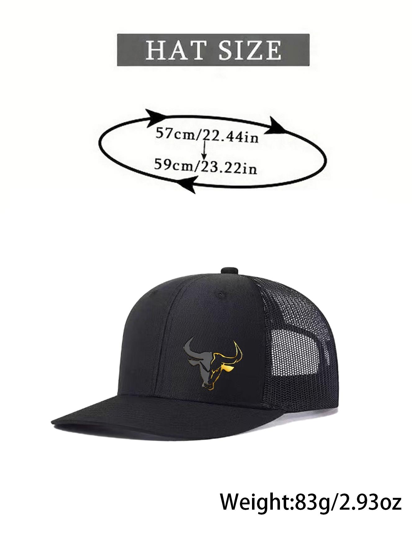 Unisex Snapback Baseball Cap with Bull Head Design, Adjustable Trucker Style for Men & Women, Casual Fitted Mesh Hat for All Seasons