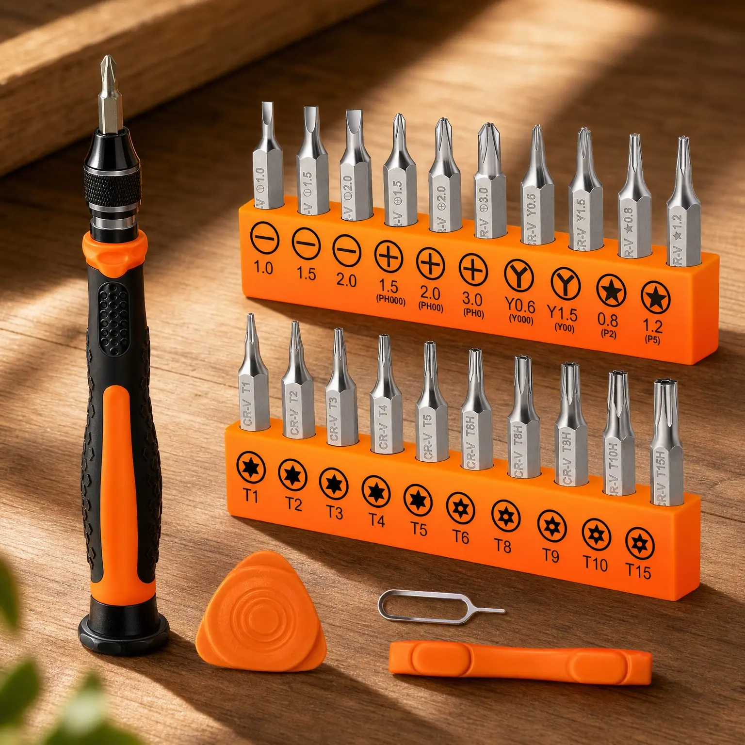 24Pcs Precision Screwdriver Set with Torx T5 T6 T8 T9, Y00, P5 | Mini Repair Tool Kit for MacBook, Computer, Laptop, iPhone, PS4 PS5, Xbox, Switch, Eyeglasses, Watch, RC, Ring Doorbell