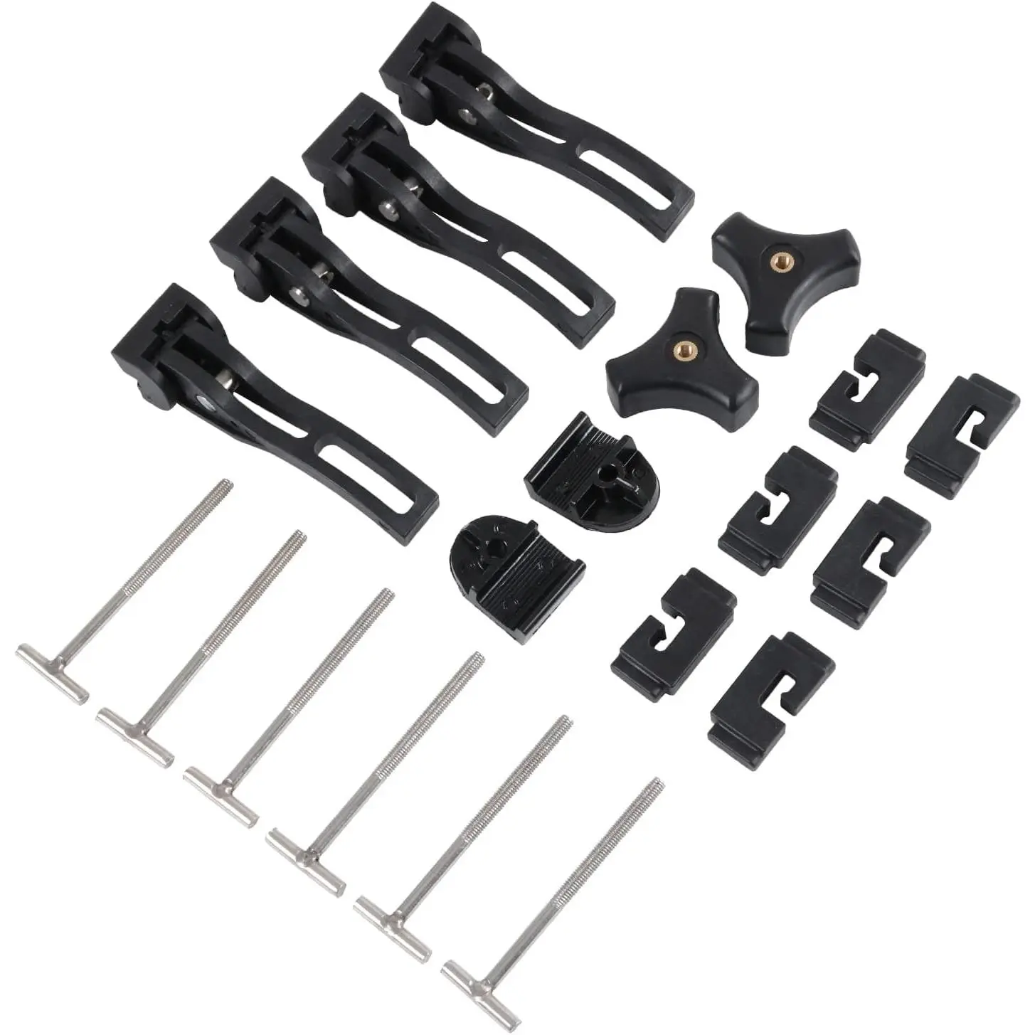 Truck Tonneau Cover Replacement and Accessories Part Kit for Hard Tri-fold & Quad-fold Truck Bed Cover Include Nut, T-Bolt and Tonneau Cover Clamp, 4X Rear Clamp