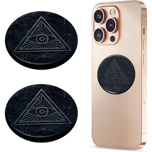2 Pcs Shungite Neutralizer Sticker for Cell Phone 30 mm/ 1.18 Inch Shungite Stones Plate for Tablet Laptop Computer
