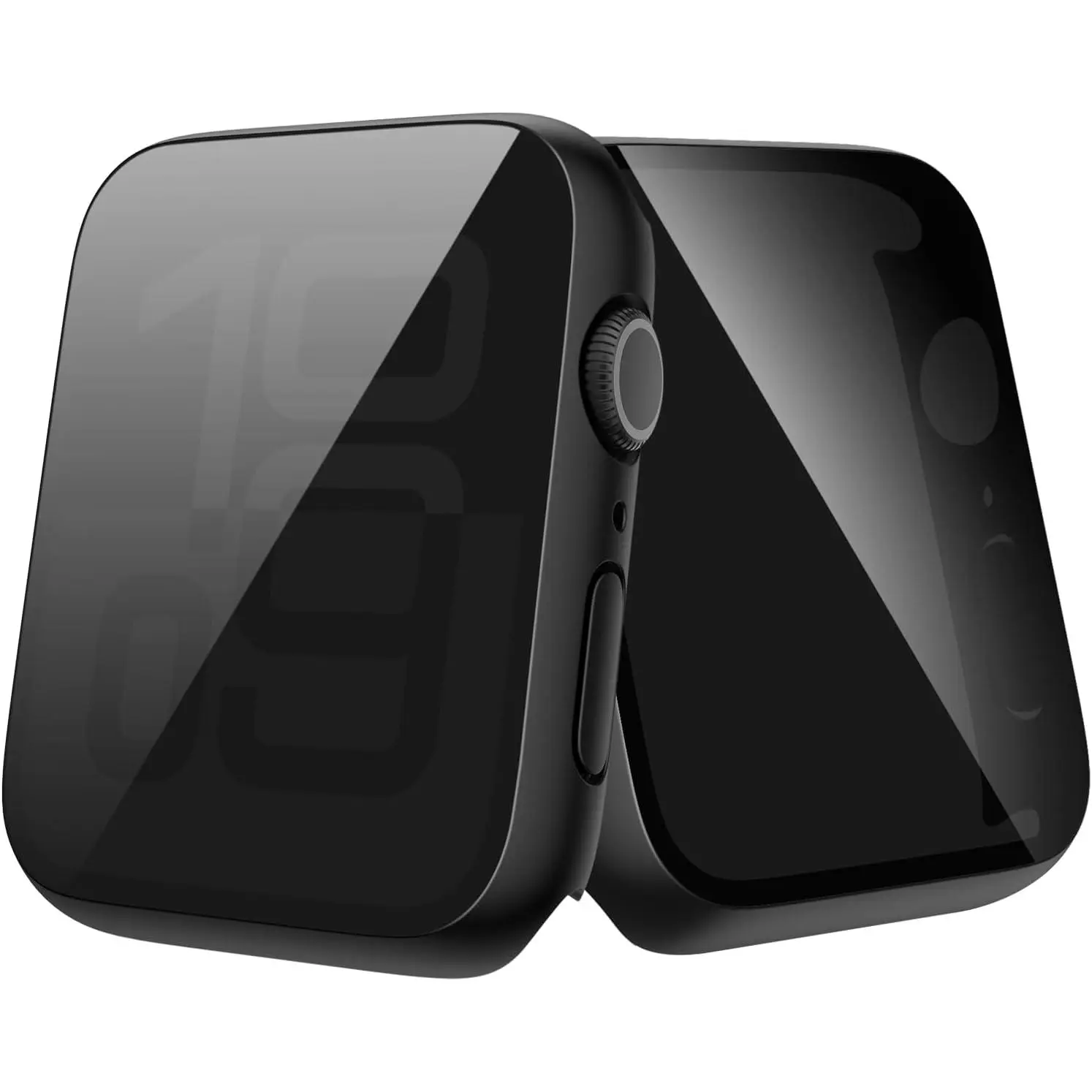 2-Pieces Wearable Hard PC Case with 9H Scratch Res. Anti-Spy Tempered Glass Screen Protector, Matte Black Synthetic Gaming Accessory for 46mm Series 11/10 Smart Watches, Cover, Series 11/10 46Mm