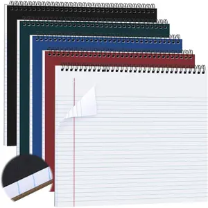 4 Pack Spiral Bound Landscape Notebooks 11 x 9.5 Inch College Ruled Legal Pads 50 Sheets Each Hole Punched Multicolor Covers White Paper for Office School Project Note Taking