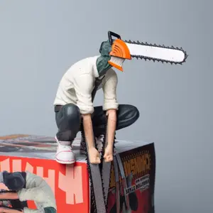 Electric Sawman Figure with Color Box, Anime Merchandise Desktop Decor Gift, Perfect for Fans and Collectors, Unique Anime Souvenir
