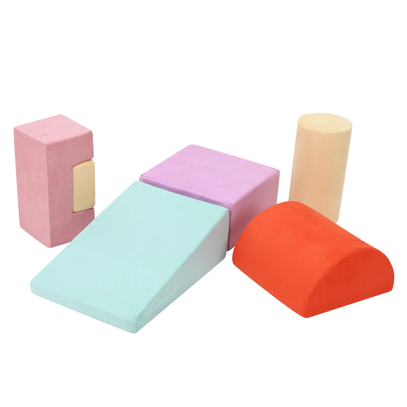 6PCS Soft Foam Climbing Blocks for Toddlers – Indoor Playset with Suede Cover – Lightweight, Waterproof, Easy to Clean – Promotes Balance & Motor Skills – Ideal for Kids Playroom