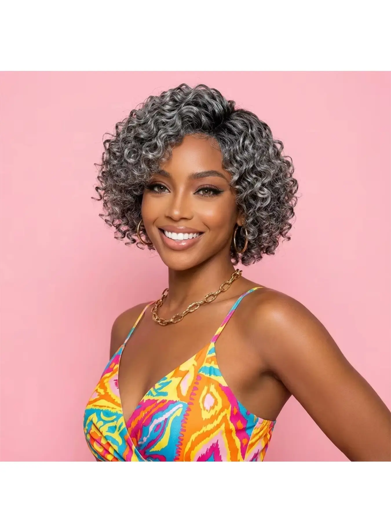 Charcoal Grey 44# Human Hair Pixie Cut Wig for Black Women Short Layered Wig with Bangs Glueless Wear & Go Brazilian Virgin Hair Soft Natural Volume Daily Hairstyle Black Woman Wigs