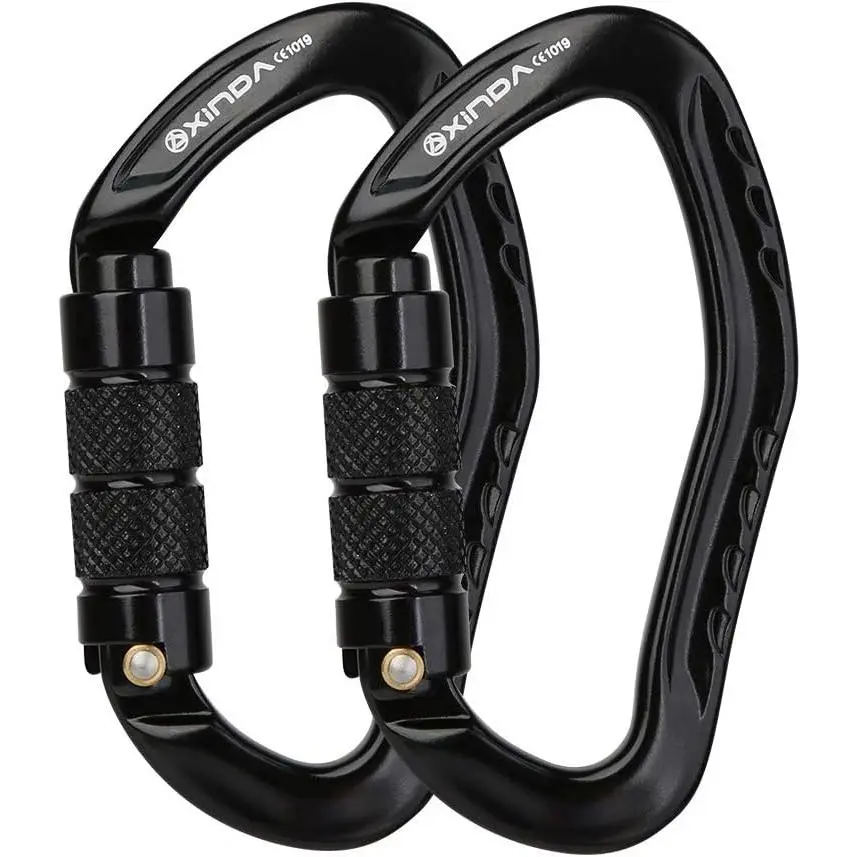 22KN Auto Locking Carabiner Clip - Twist Lock Climbing Carabiner CE UIAA Certified, Heavy Duty Carabiners for Climbing,Rappelling,Hammock,Hiking,Camping