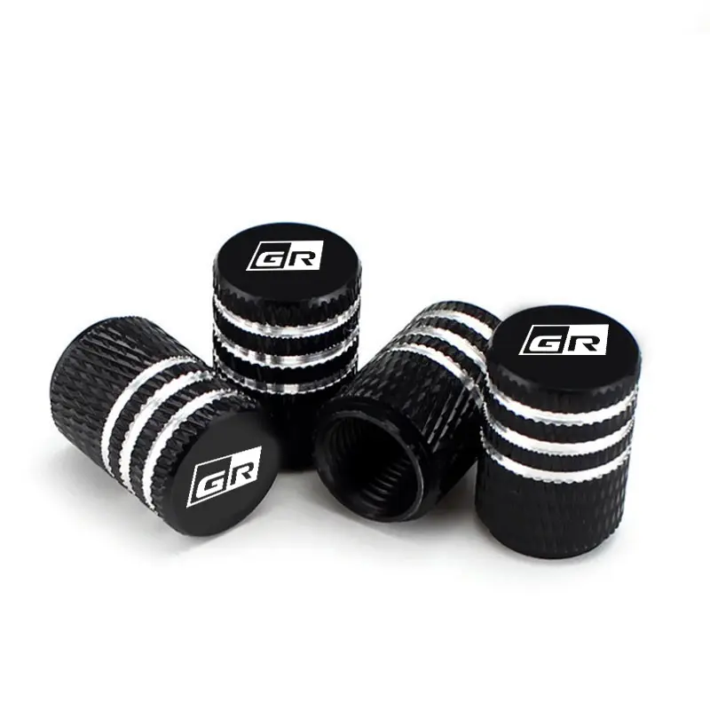 4pcs Aluminum Valve Caps for Toyota Gr Sport Rav4 Corolla Land Cruiser Yaris Gr86 Supra Grmn Gazoo Racing, Car Tire Accessories