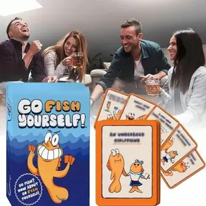 Go Fish Card Game for Adults, Classic Interactive Party Game for 2-8 Players, Travel-Friendly Sturdy Box, Perfect for Game Nights & Birthdays