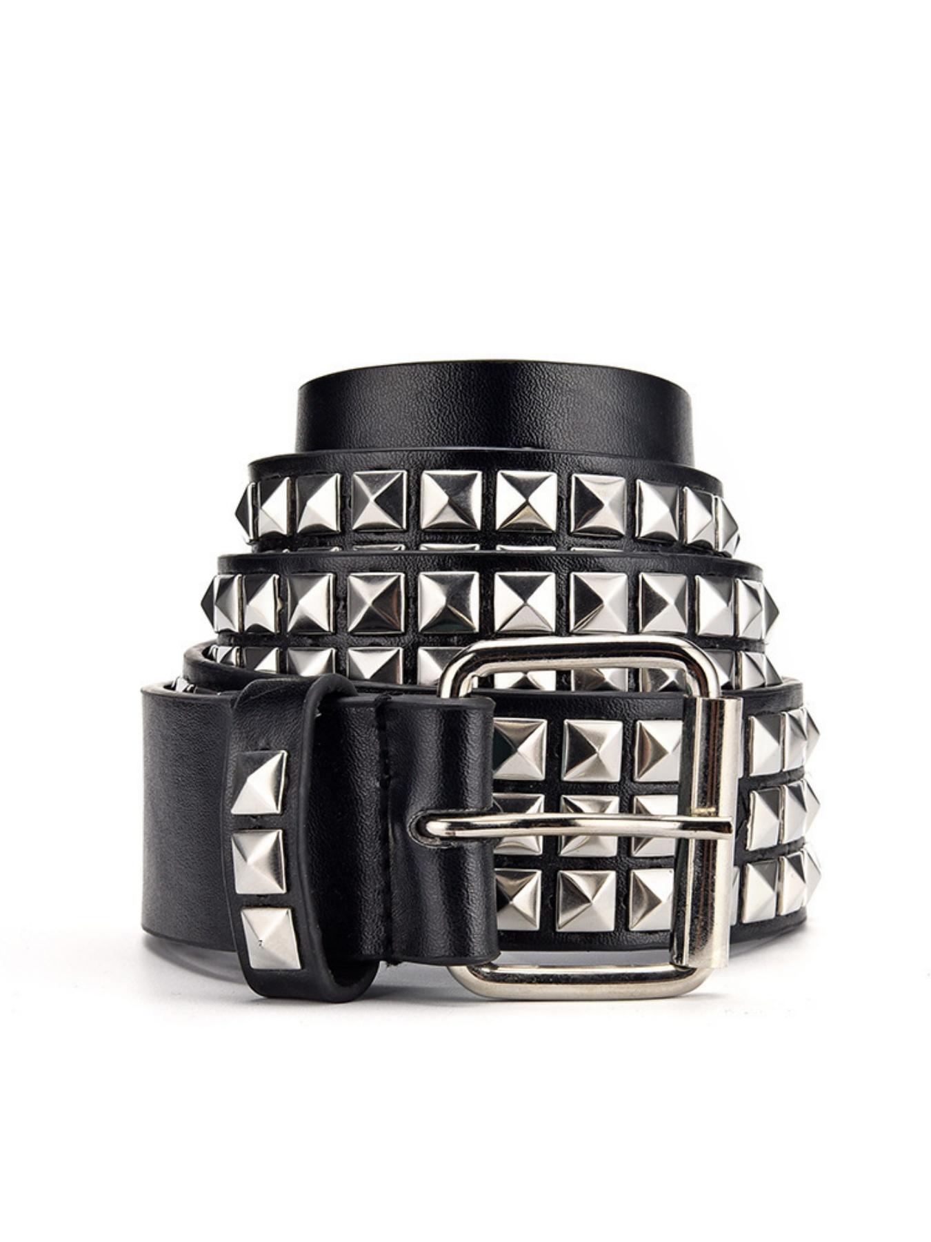 Punk Style Studded PU Leather Belt, Fashion Belt for Party, Daily Clothing Decor, Trendy All-match & Exquisite Belt for Birthday Gift, Studded Waist Belt, Belts Men, Design Belt, Cool Belts