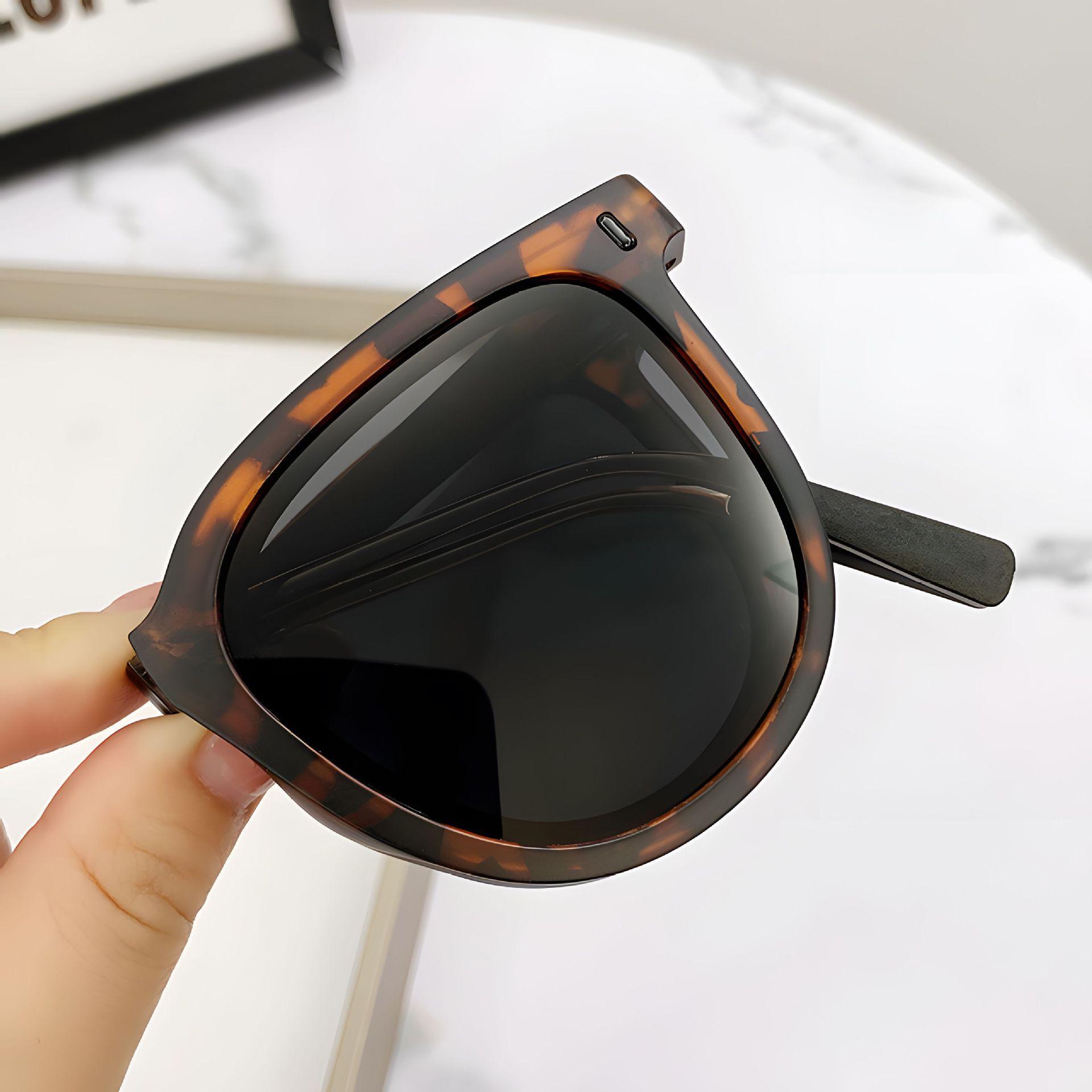 Folding sunglasses for women, high-end outdoor sun protection sunglasses for men, driving sunglasses, UV protection, anti-glare