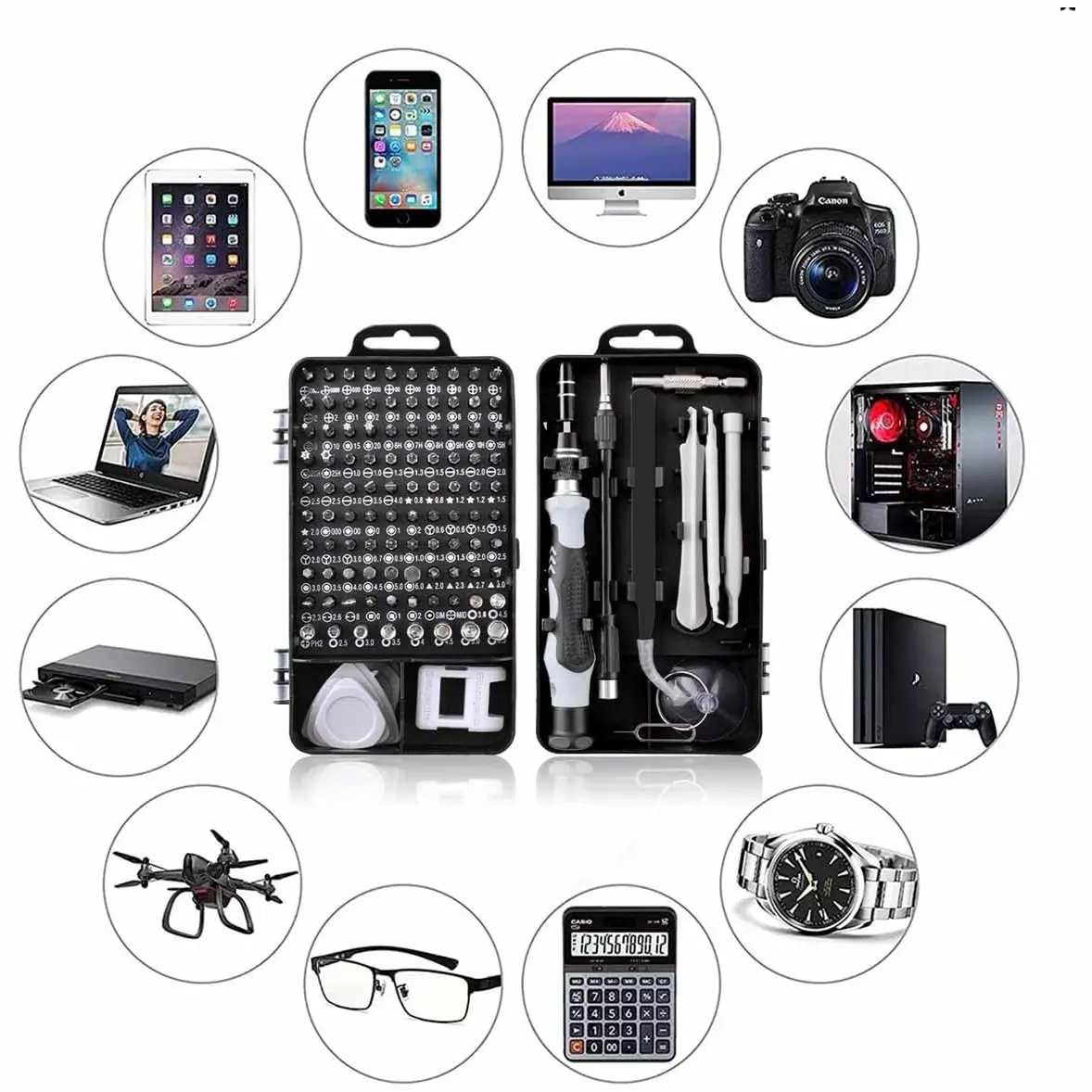 Halloween Christmas Gift Set, 115-In-1 Multi-Function Strong Magnet Screwdriver Kit, Multifunctional Screwdriver, Portable Precision Repair Tool for Phone and Computer