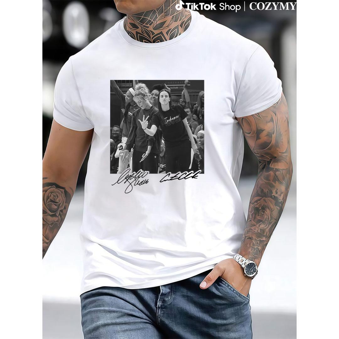 Caitlin Clark and Sophie Cunningham Unisex Tee ShirtSand, Cunningham 8 Indiana Basketball Tee Basketball Fan Lover  Classic Fit All Seasons Shop Streetwear Top