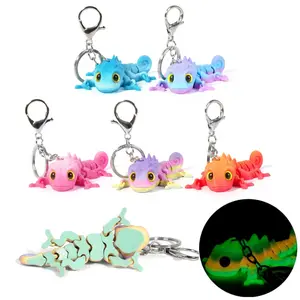 3D Printed Chameleon Keychain | Movable Multi-Joint Design | Realistic Simulation Eyes | Cute Car & Bag Accessory | Perfect Kids Gift