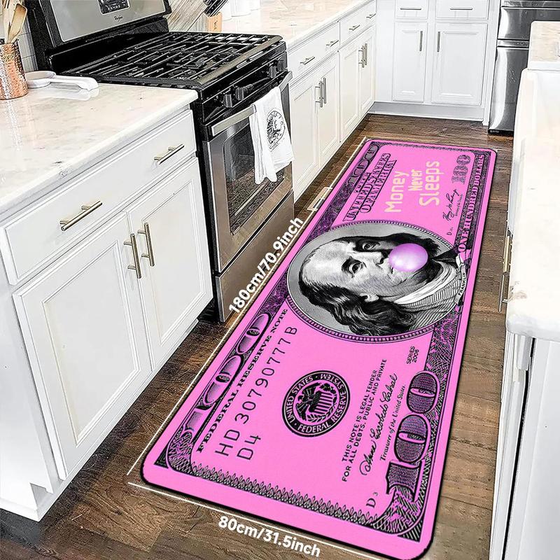 Dollar Pattern Non-slip Soft Floor Mat, 1 Count Rectangle Home Decorative Carpet, Washable Area Rug Home Decor Rugs for Home Living Room Bedroom Dormitory Hotel