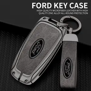 Ford Raptor F150 Remote Control Protector, Leather Alloy Car Smart Remote Key Case, Auto Accessories for Ford F-150 Raptor