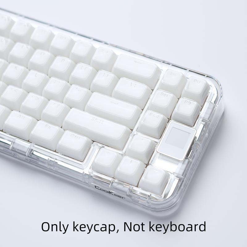 Artificial Crystal Translucent Keyboard Keycap, PC Dual Color Injection Molding Keycap, Compatible with 6.25U Space 61 68 75 84 87 98 99 100 104 108