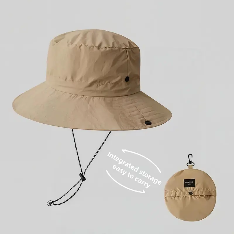 Waterproof Sun Protection Bucket Hat, Sunscreen Leisure Hat, Sunhat, Foldable Fishing Cap, Quick-Dry Outdoor Hiking Hat, Travel & UV Shield, Ideal for Summer