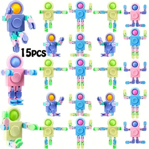 Robot Fidget Spinners Transformable Fingertip Gyro Chain Toy Deformable DIY Fidget Sensory Toys Adults Goodie Bag