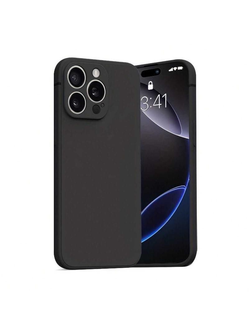 For IPhone 16 15 14 13 12 11 Pro Max 14 15 16Plus 13 Series Shockproof Straight Edge Solid Color Simple TPU Protection Soft Shell. Durable Protective Cases