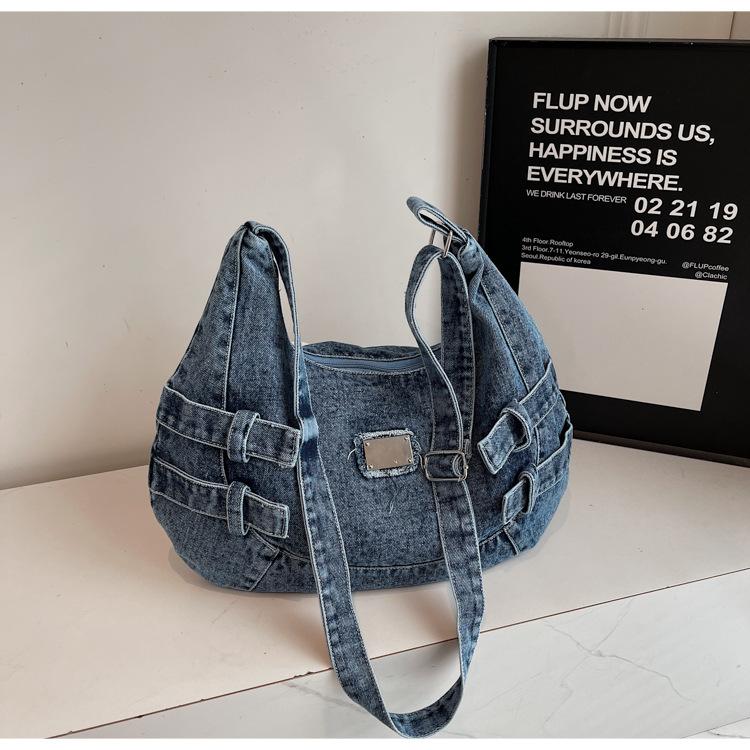 New Fashion Large Capacity Denim Crossbody Shoulder Bag for Women Casual Storage Bag Textured Casual and Versatile Coach Bag