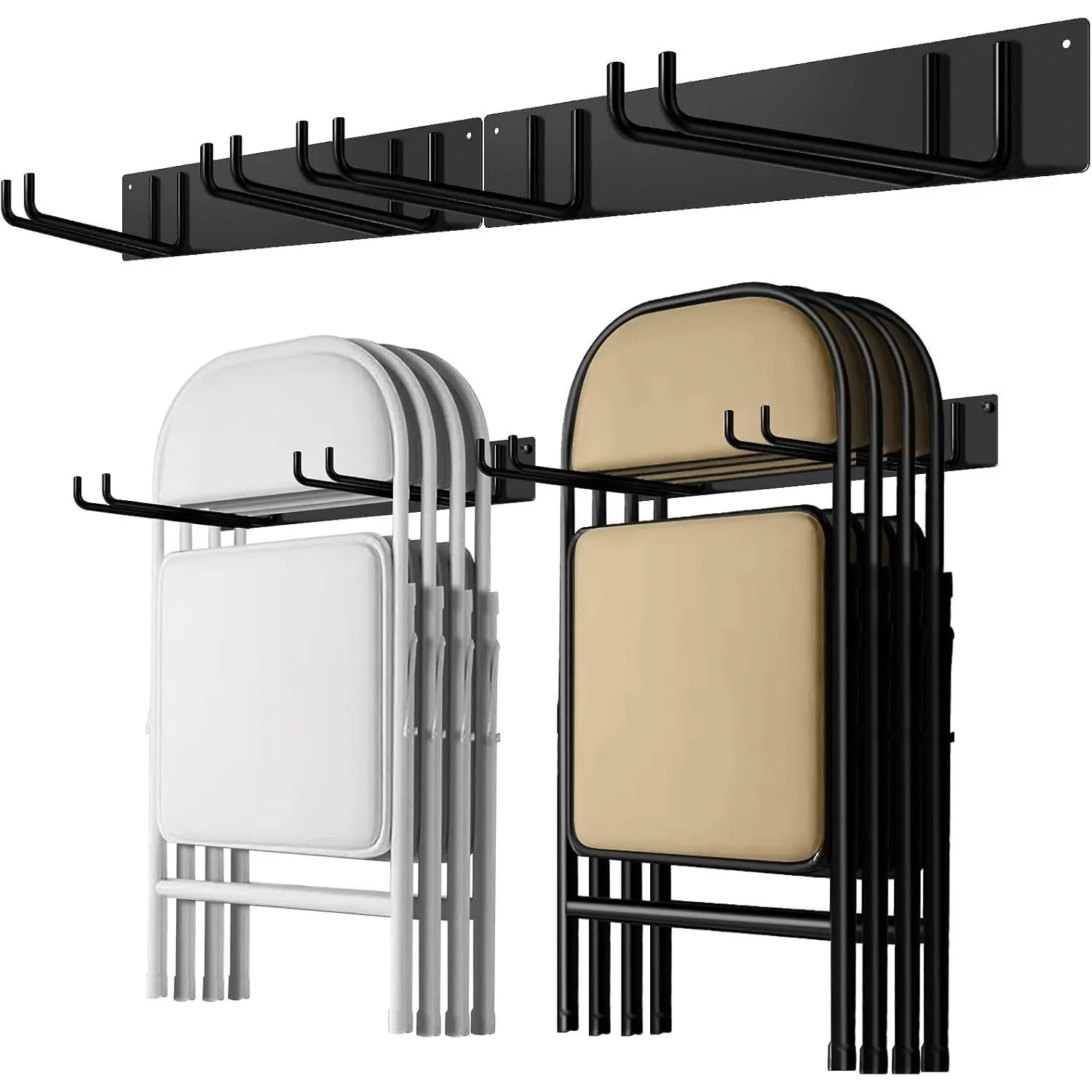 2-Pack Folding Chair Storage Rack for Chair Organization and Garage Wall Mount Storage, Garden Tool Rack Organizer (2 Pack)
