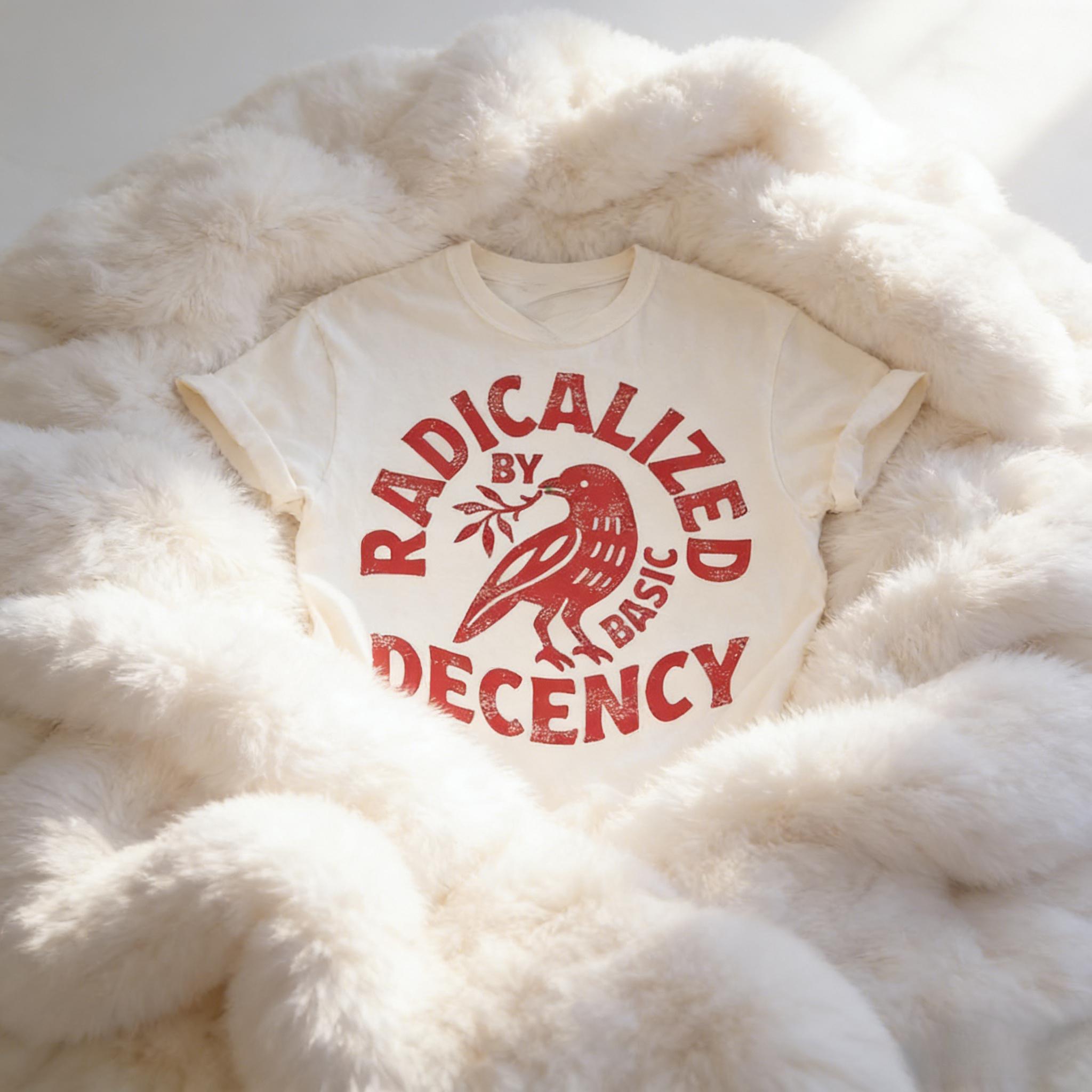 Vintage Radicalized By Basic Decency Unisex T-shirt, Political Protest T-shirt, Feminist Activist Gift, Liberal Clothing, Social Justice Gift Vintage Radicalized By Basic Decency Unisex T-shirt, Political Protest T-shirt, Feminist Activist Gift, Liberal Clothing, Social Justice Gift