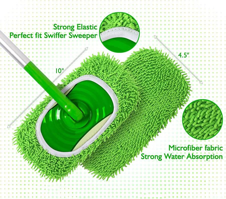 Chenille mop pad cover for household use, wet and dry dual-use, compatible with Swiffer mop replacement pad covers, reusable
