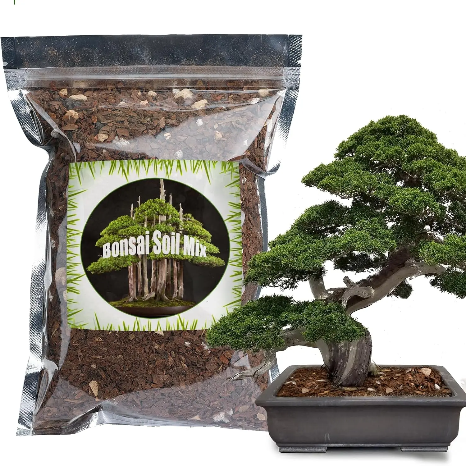 Bonsai Soil Mix (1qt) – Akadama Blend Potting Mix with Drainage Boost & Root Support, Resealable Bag for Both Indoor/Outdoor Bonsai Varieties