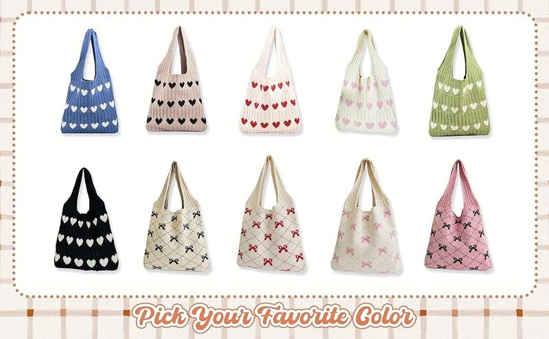 Heart Crochet Tote Bag Cute Valentines Day Gift for Women Adorable Purse with Keychain Cutecore Aesthetic Y2K Style Handbag Perfect Present Heart Crochet Tote Bag Cute Valentines Day Gift for Women Adorable Purse with Keychain Cutecore Aesthetic Y2K Style Handbag Perfect Present