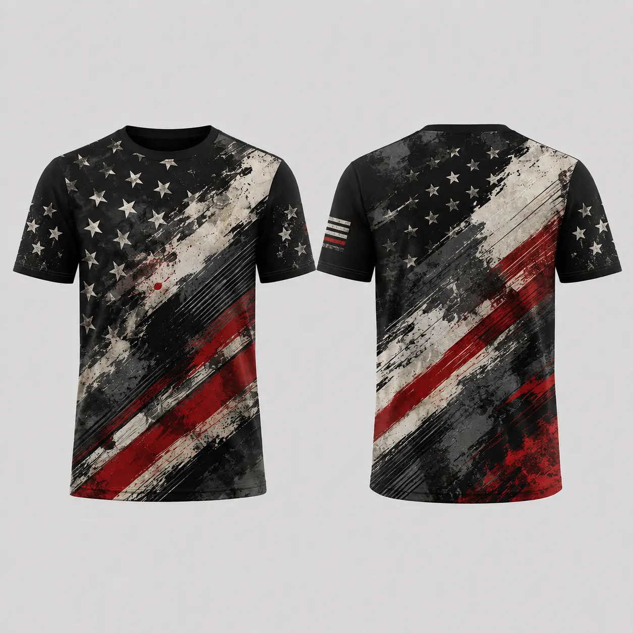 Men's Casual T-Shirt with Vintage American Flag Eagle Graphic | Soft Round Neck Streetwear Top for 4th of July Parties, Tshirt, Menswear