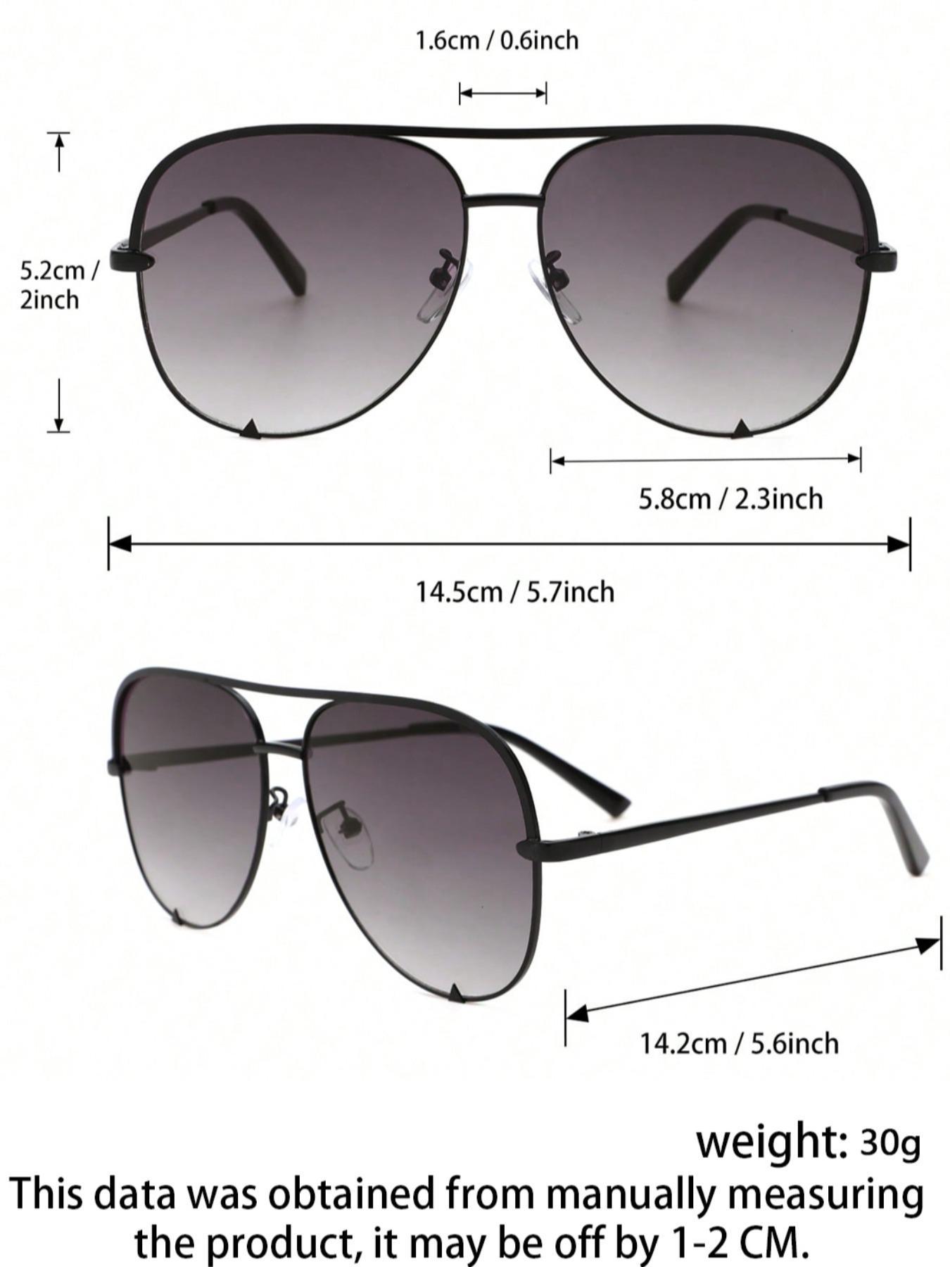 1 Pair Summer Top Bar Design Aviator Frames Sunglasses, New Personality Travel Accessories for Women & Men, Lightweight and Durable for Outdoor Sun Protection Glasses for Daily Use