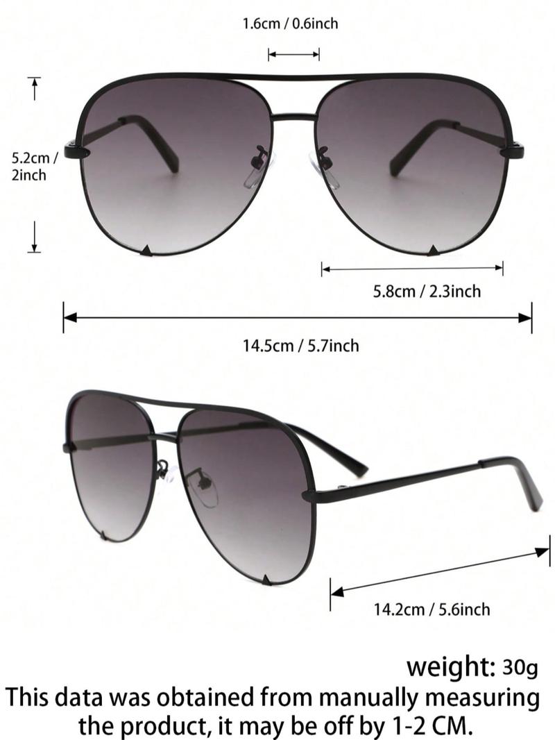 1 Pair Summer Top Bar Design Aviator Frames Sunglasses, New Personality Travel Accessories for Women & Men, Lightweight and Durable for Outdoor Sun Protection Glasses for Daily Use