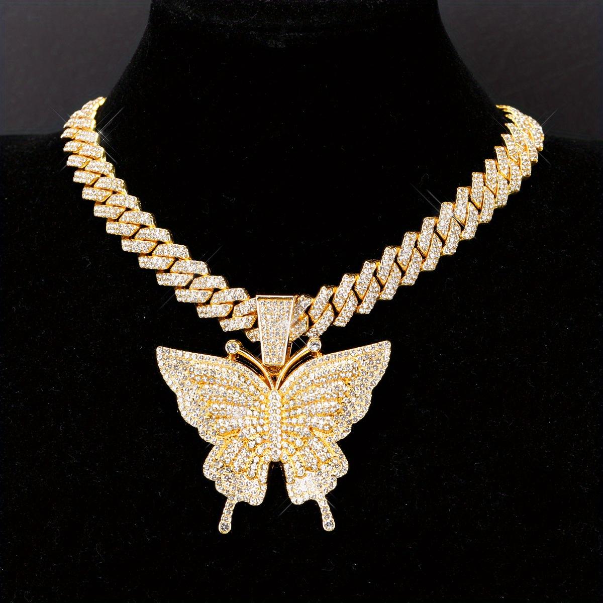 Colorful Butterfly Pendant Necklace, Various Colors of Cuba Chain Can Be Selected, Beautiful And Elegant Collocation