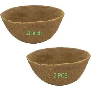 Coco Liners for Planters 20 Inch 2PCS Replacement Coco Fiber Basket Liner for Round Baskets Garden Containers