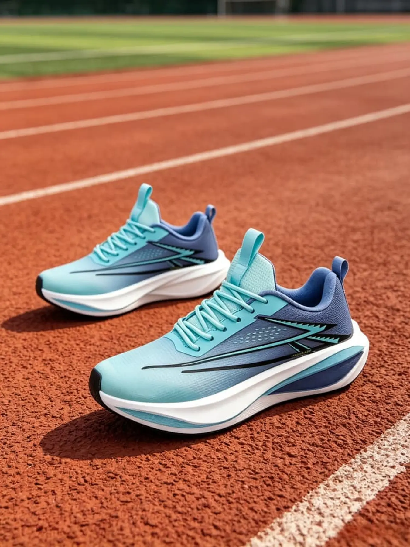 Unisex Gradient Flyknit Racing Running Shoes Lightweight Thick Sole Cushioning Anti-slip Training Shoes For Playground Long-distance Running Physical Test