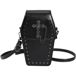 Goth Purse Coffin Halloween Purses Clutch Shoulder Bag Small Crossbody Bag Spooky Horror Cute WalletGift.