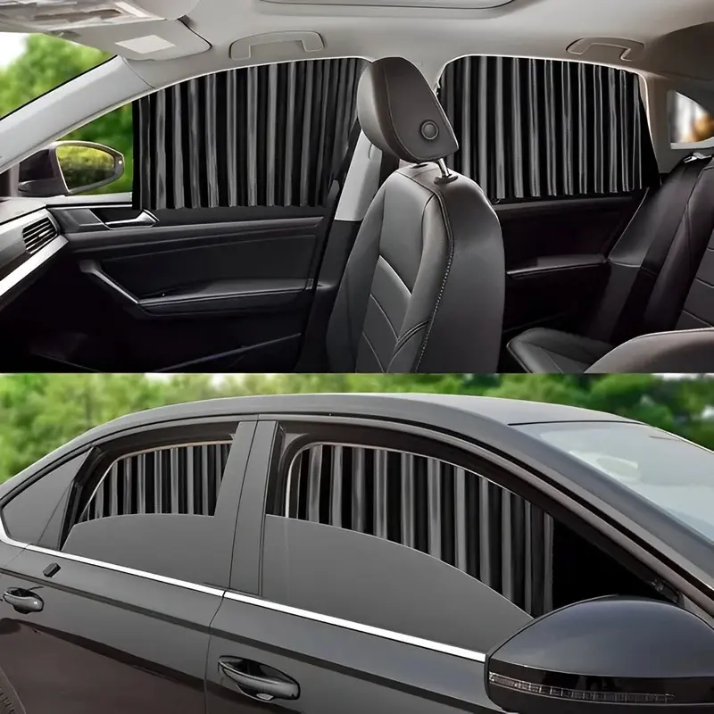 Magnetic Car Window Sunshade Curtain - Auto Privacy UV Protection Sun Shield, Home & Vehicle Interior Hanging Decor Accessory for Travel & Apartment Use