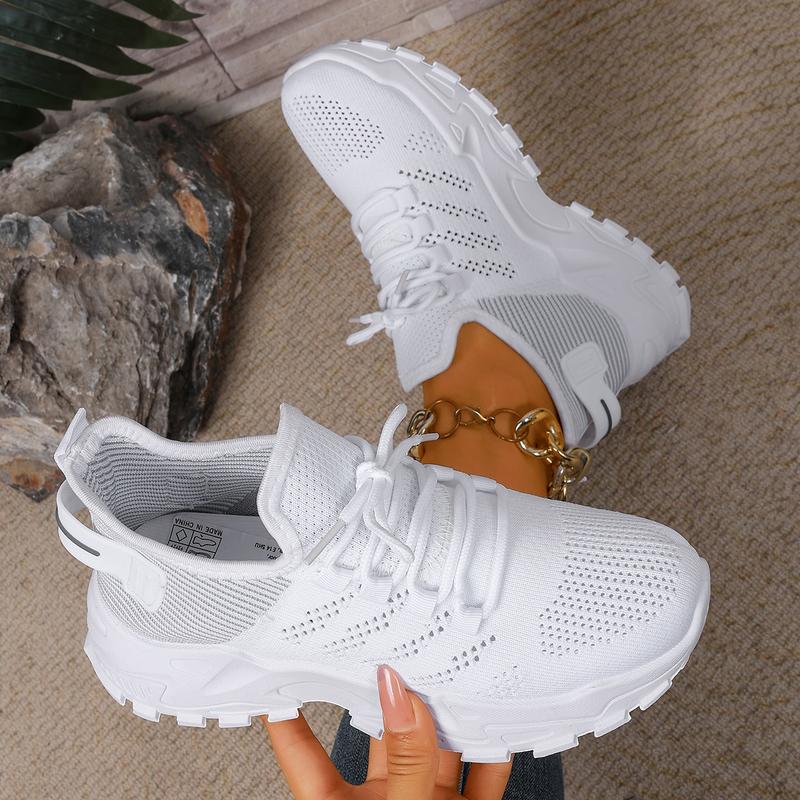 Women's Fall Casual Sneakers 2026 - Breathable Flyknit Thick Sole Walking Shoes, Lightweight Ergonomic Anti-Slip Trainers for Daily Commute, Office Wear & Casual Hangouts