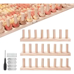 47"Chunky Blanket Loom Kit, Size Yarn Loom for Adults, Wooden Hand Loom for Throw, Beginner-Friendly Yarn Craft Weaving Tools for Home Decor