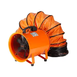 VEVOR Portable Ventilator, 10 inch Heavy Duty Cylinder Fan with 16.4ft Duct Hose, 380W Strong Shop Exhaust Blower 1893FM, Industrial Utility Blower for Sucking Dust, Smoke, Smoke Home/Workplace